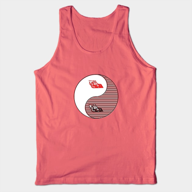 yin yang balance harmony design eastern philosophy f1 car Tank Top by 4rpixs